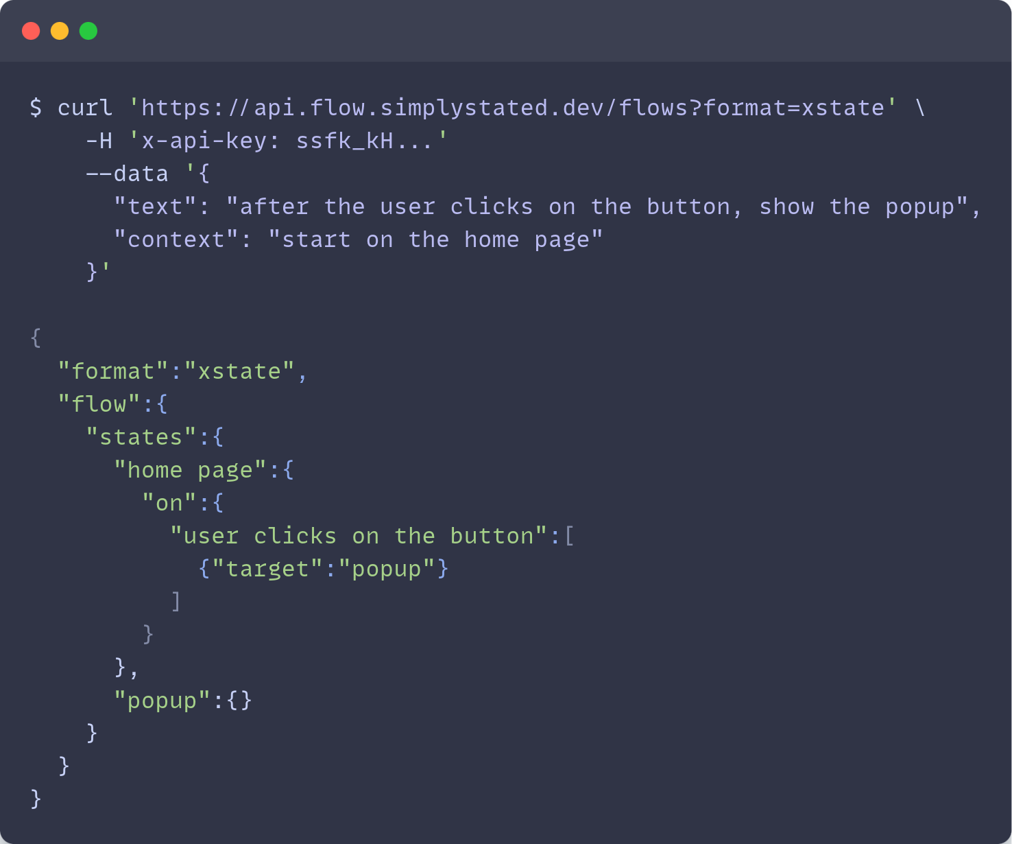 Example API usage
